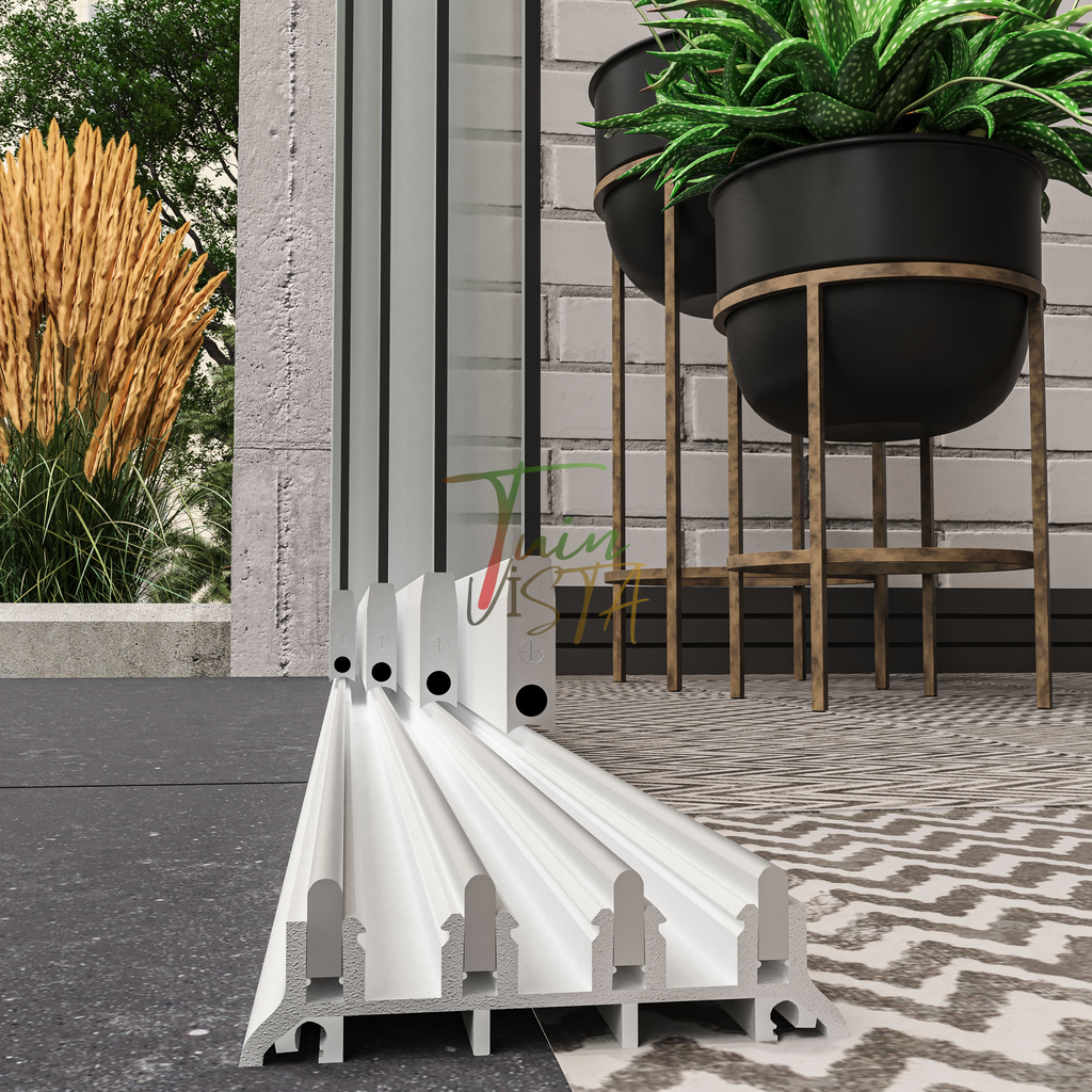 4-Rail Glazen Schuifwand tot 405 cm