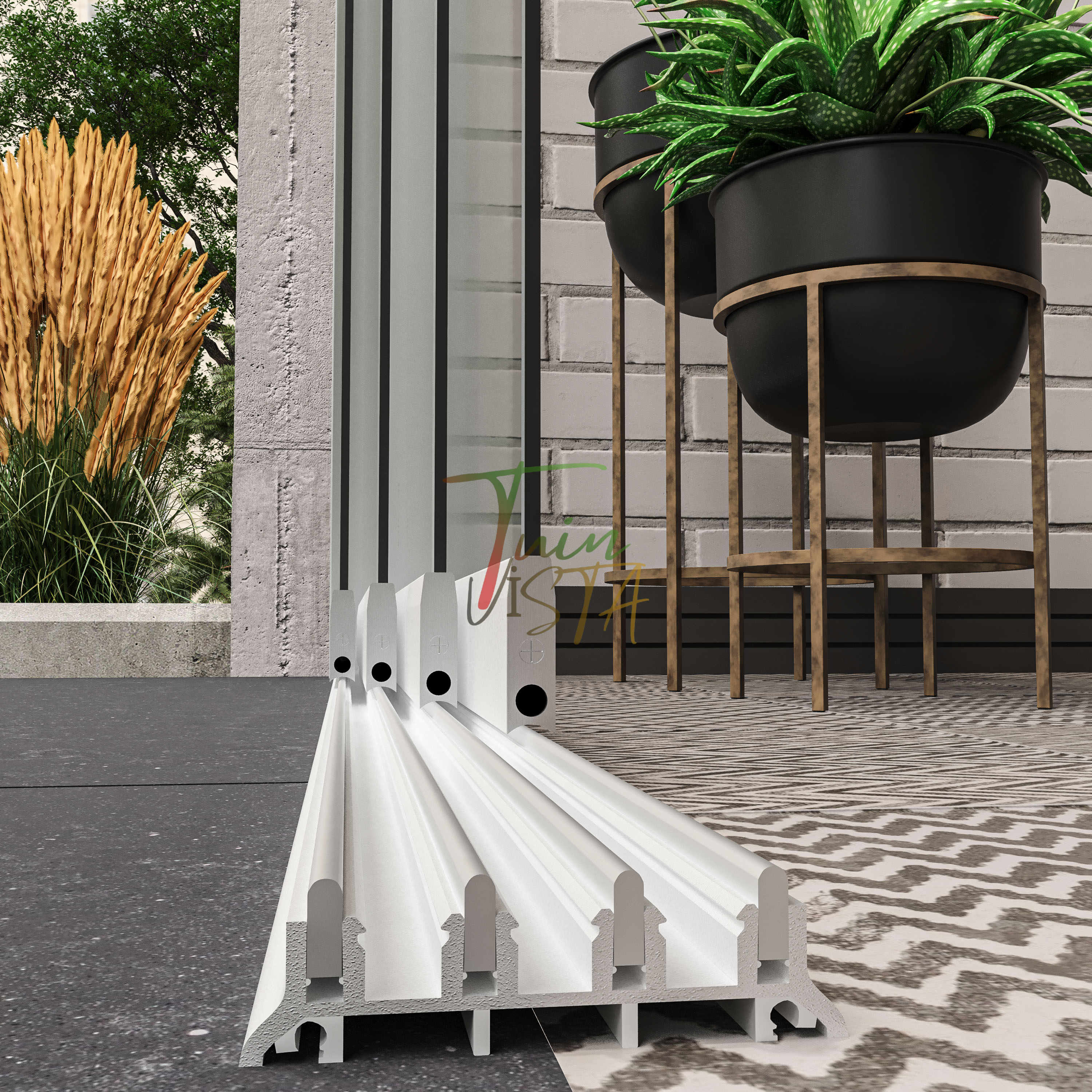 4-Rail Glazen Schuifwand tot 405 cm