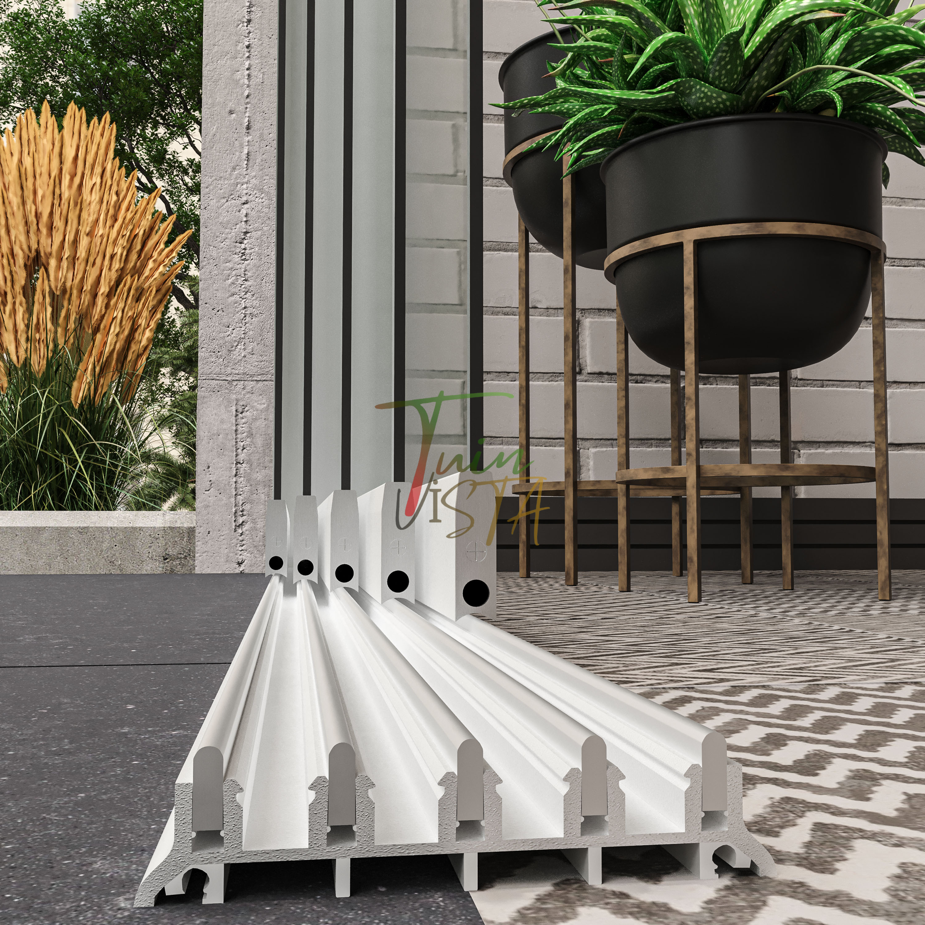 5-Rail Glazen Schuifwand tot 505 cm