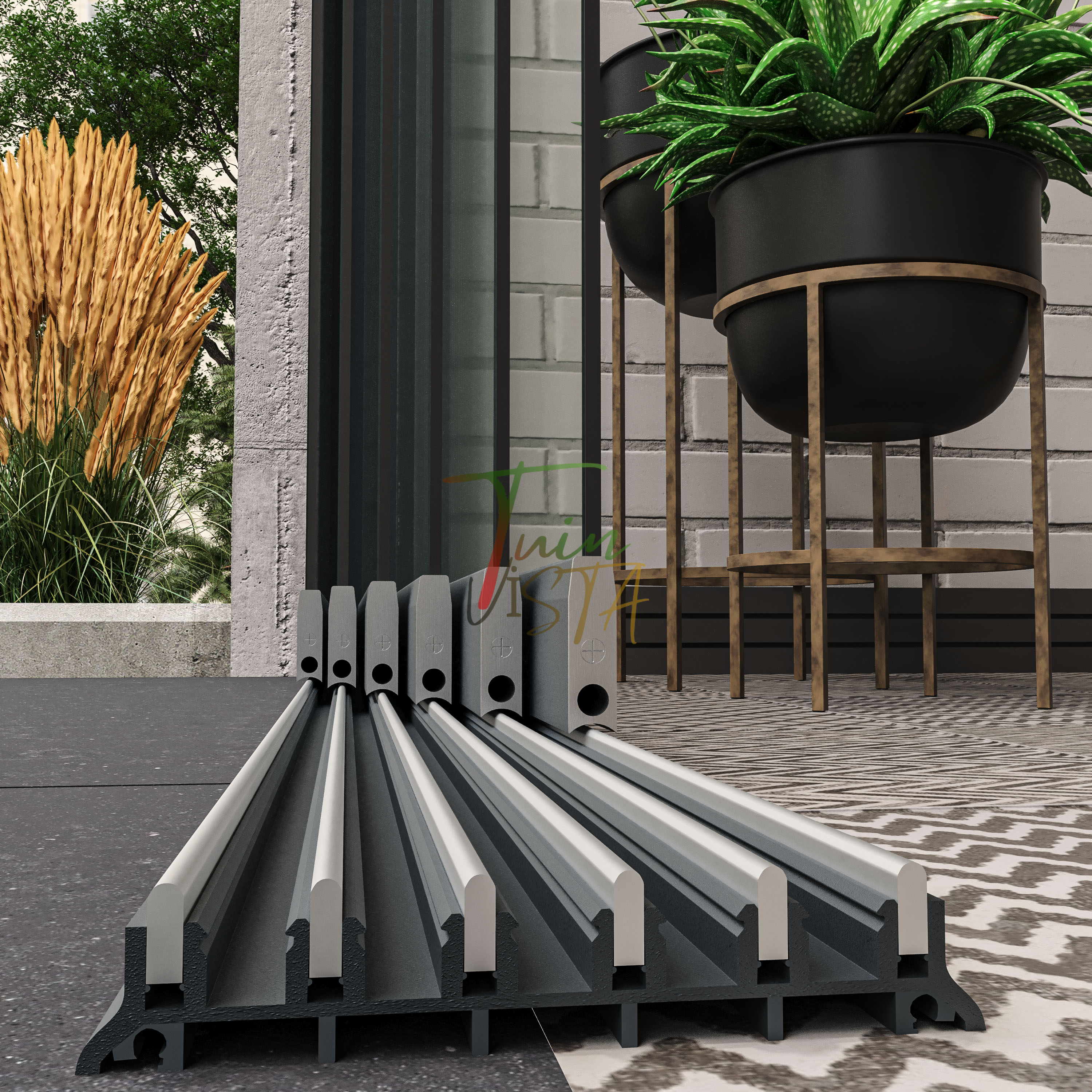 6-Rail Glazen Schuifwand tot 605 cm