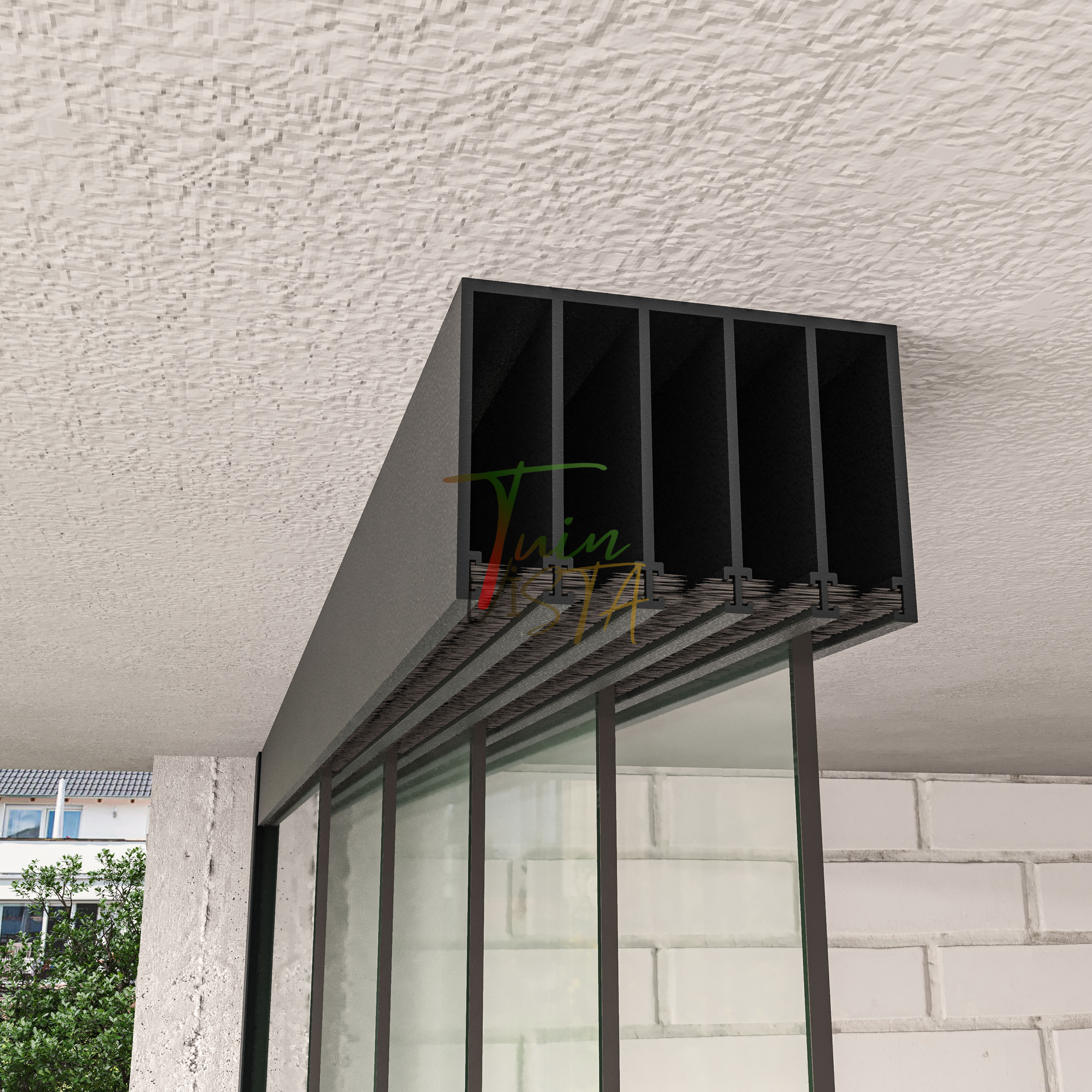 5-Rail Glazen Schuifwand tot 505 cm